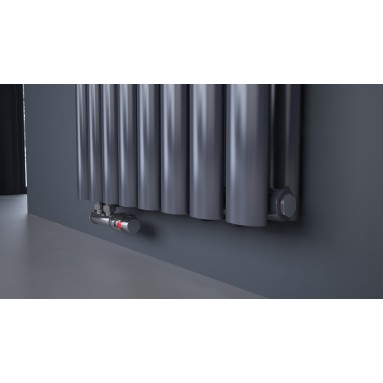 1600 x 536 mm Doppellagig Mittelanschluss Anthrazit Paneelheizkörper NEU Ellipse Design