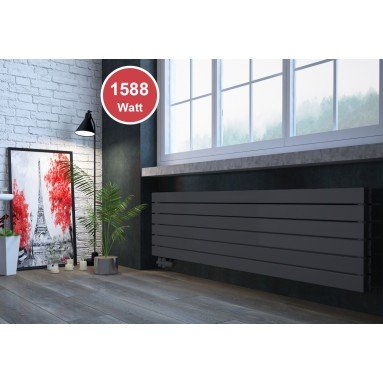 450 x 1600 mm doppellagig Anthrazit Flach Heizkörper Paneelheizkörper Horizontal Badheizkörper 450 x 1600 mm doppellagig Anthrazit Flach Heizkörper Paneelheizkörper Horizontal Badheizkörper