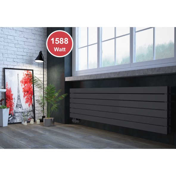 450 x 1600 mm doppellagig Anthrazit Flach Heizkörper Paneelheizkörper Horizontal Badheizkörper 450 x 1600 mm doppellagig Anthrazit Flach Heizkörper Paneelheizkörper Horizontal Badheizkörper