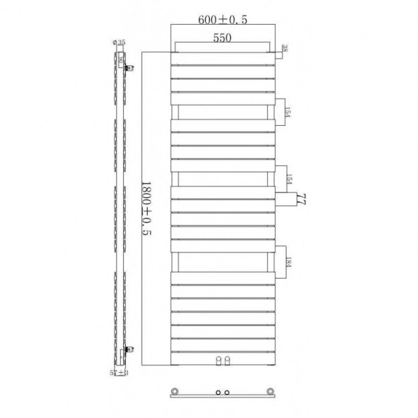 Design Flachheizkörper Doppellagig 1800 x 600 Badheizkörper Anthrazit