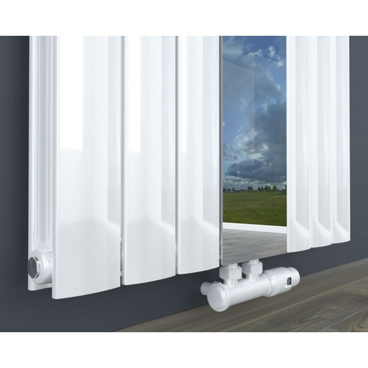 Design Spiegel Doppellagig Badheizkörper Weiß Mittelanschluss 1800x500x83
