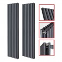 1800 x 536 mm Doppellagig Seitenanschluss Anthrazit (RAL 7016) Paneelheizkörper NEU Ellipse Design