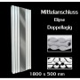 Spiegel Paneelheizkörper 1800x500 Doppellagig Weiß Ellipse Mittelanschluss