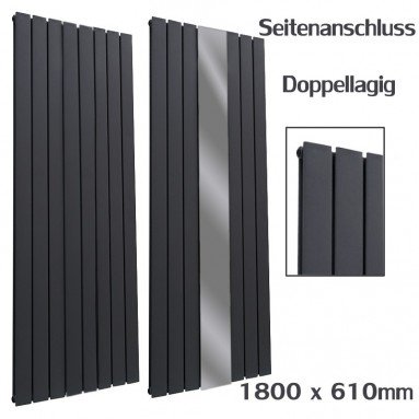 Spiegel Paneelheizkörper 1800x610 Doppellagig Anthrazit Flach Seitenanschluss Spiegel Paneelheizkörper 1800x610 Doppellagig Anthrazit Flach Seitenanschluss
