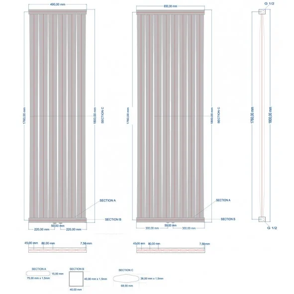Paneelheizkörper 1800x650 Radfin-Diamond Anthrazit Mittelanschluss Paneelheizkörper 1800x650 Radfin-Diamond Anthrazit Mittelanschluss