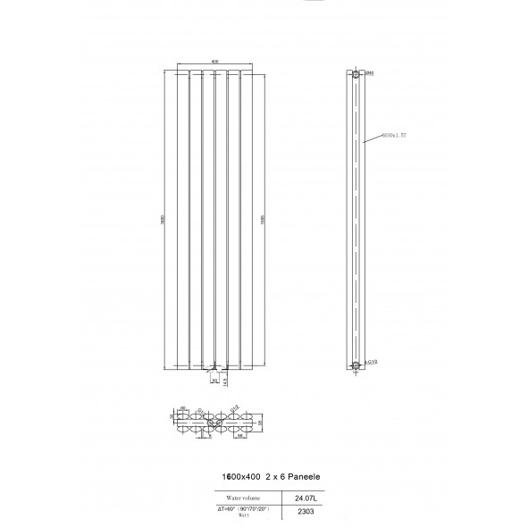 1600 x 400 mm Doppellagig Mittelanschluss Weiß Paneelheizkörper NEU Ellipse Design 1600 x 400 mm Doppellagig Mittelanschluss Weiß Paneelheizkörper NEU Ellipse Design