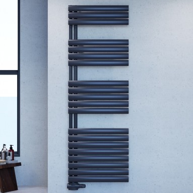 Ellipse Design Badheizkörper Handtuchwärmer Mittelanschluss Anthrazit 1768x600mm Ellipse Design Badheizkörper Handtuchwärmer Mittelanschluss Anthrazit 1768x600mm
