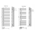 Ellipse Design Badheizkörper Handtuchwärmer Mittelanschluss Anthrazit 1768x600mm