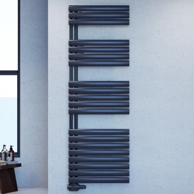 Ellipse Design Badheizkörper Handtuchwärmer Mittelanschluss Anthrazit 1768x600mm Ellipse Design Badheizkörper Handtuchwärmer Mittelanschluss Anthrazit 1768x600mm