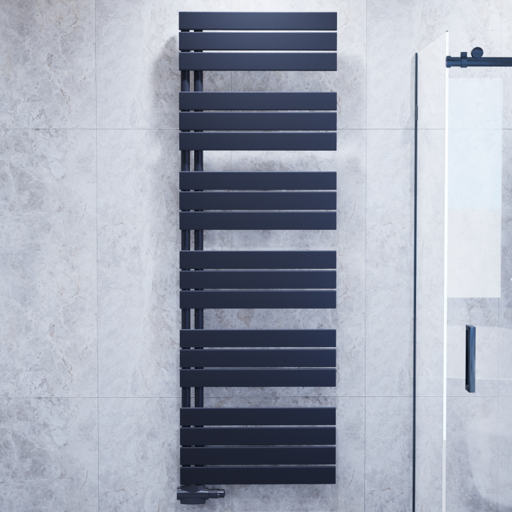 Flach Design Badheizkörper Handtuchwärmer Mittelanschluss Anthrazit 1800x600mm Flach Design Badheizkörper Handtuchwärmer Mittelanschluss Anthrazit 1800x600mm