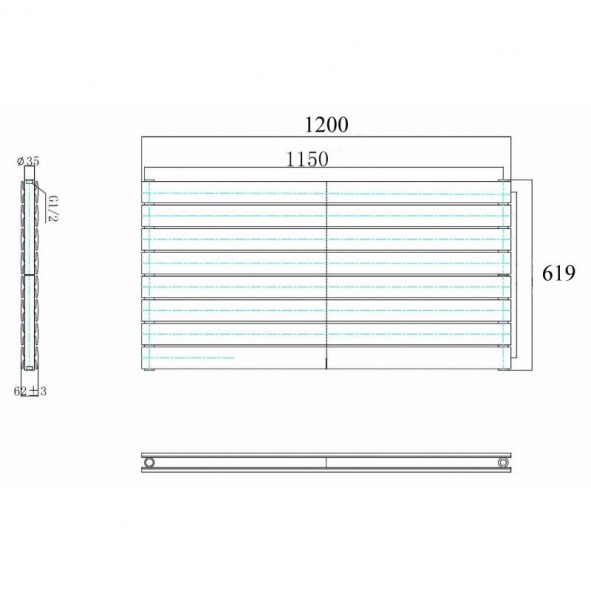 619 x 1200 mm Anthrazit Horizontal Paneelheizkörper Flach Seitenanschluss 619 x 1200 mm Anthrazit Horizontal Paneelheizkörper Flach Seitenanschluss