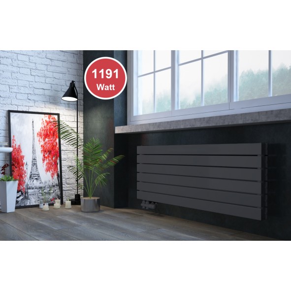 450 x 1200 mm Doppellagig Anthrazit Flach Heizkörper Paneelheizkörper Horizontal Badheizkörper 450 x 1200 mm Doppellagig Anthrazit Flach Heizkörper Paneelheizkörper Horizontal Badheizkörper