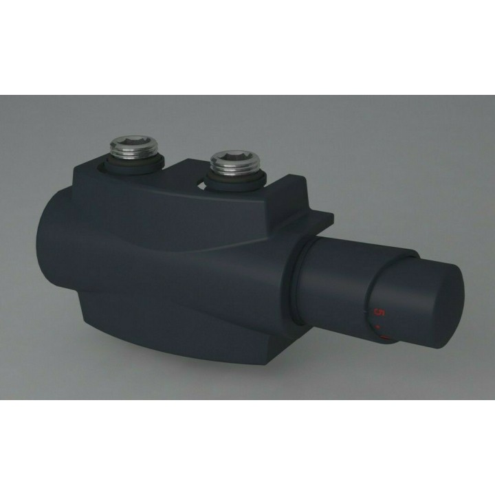 Heizkörper Armatur-Set für Mittelanschluss 50mm Eck Multiblock Anthrazit Heizkörper Armatur-Set für Mittelanschluss 50mm Eck Multiblock Anthrazit