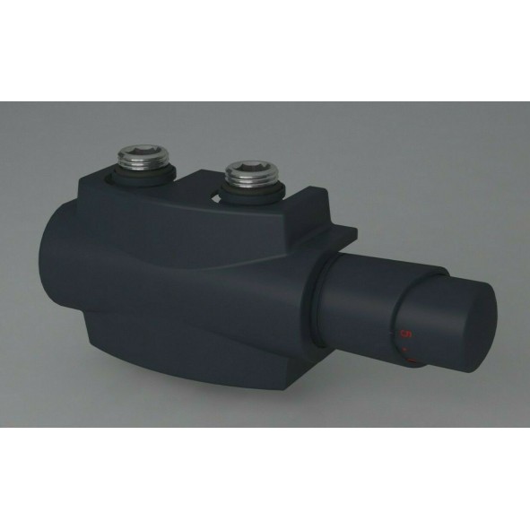 Heizkörper Armatur-Set für Mittelanschluss 50mm Eck Multiblock Anthrazit Heizkörper Armatur-Set für Mittelanschluss 50mm Eck Multiblock Anthrazit