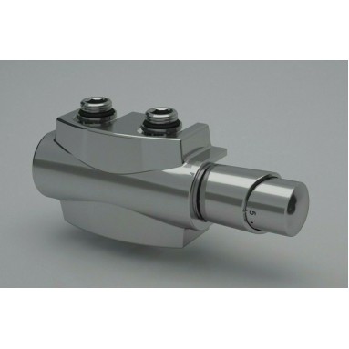 Heizkörper Armatur-Set für Mittelanschluss 50mm Eck Multiblock Chrom