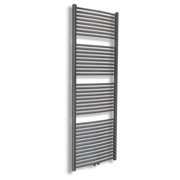 Badheizkörper 1800x600 mm Handtuchheizkörper Anthrazit gebogen Mittelanschluss Badheizkörper 1800x600 mm Handtuchheizkörper Anthrazit gebogen Mittelanschluss