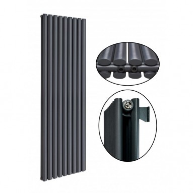 1800 x 604 mm Doppellagig Mittelanschluss Anthrazit (RAL 7016) Paneelheizkörper NEU Ellipse Design