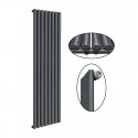 1800 x 536 mm Einlagig Mittelanschluss Anthrazit (RAL 7016) Paneelheizkörper NEU Ellipse Design