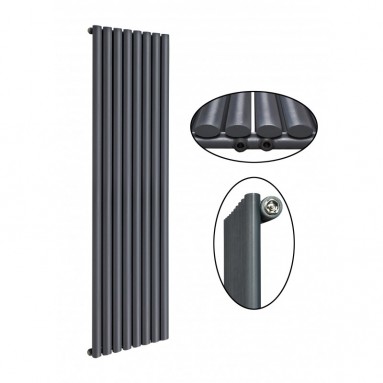 1800 x 536 mm Einlagig Mittelanschluss Anthrazit (RAL 7016) Paneelheizkörper NEU Ellipse Design