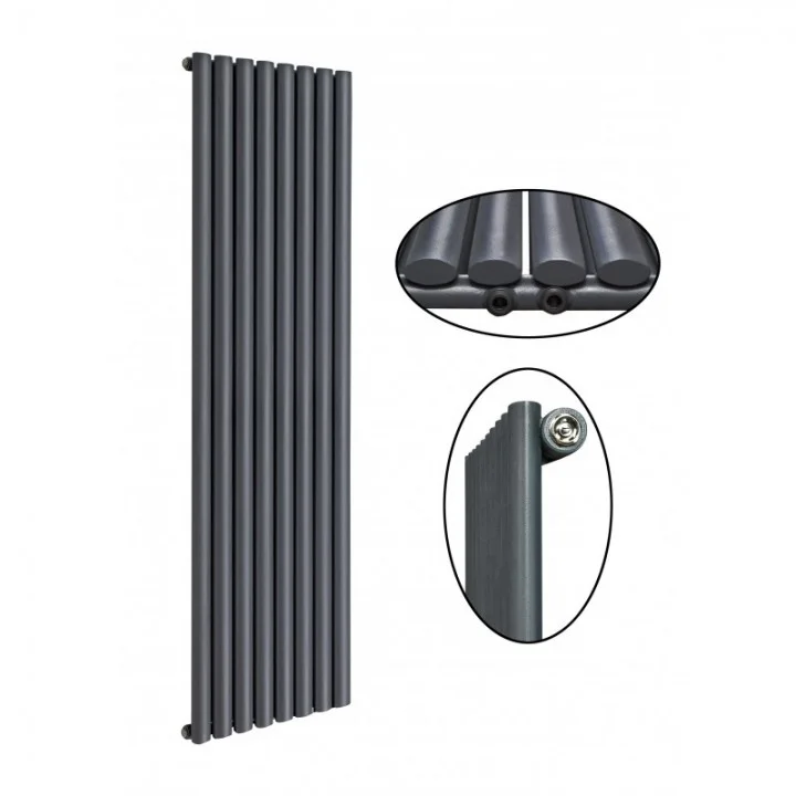 1800 x 536 mm Einlagig Mittelanschluss Anthrazit (RAL 7016) Paneelheizkörper NEU Ellipse Design