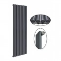 1800 x 604 mm Einlagig Mittelanschluss Anthrazit (RAL 7016) Paneelheizkörper NEU Ellipse Design