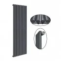 1800 x 604 mm Einlagig Mittelanschluss Anthrazit (RAL 7016) Paneelheizkörper NEU Ellipse Design