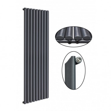 1800 x 604 mm Einlagig Seitenanschluss Anthrazit (RAL 7016) Paneelheizkörper NEU Ellipse Design