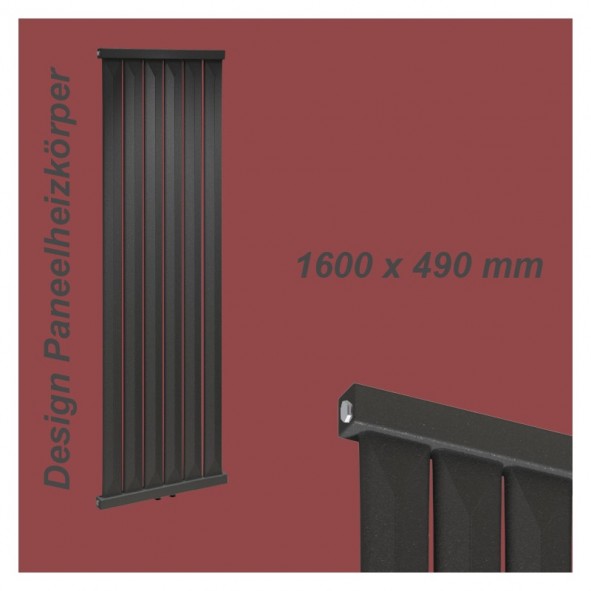 Paneelheizkörper 1600x490 Radfin-Diamond Anthrazit Seitenanschluss Paneelheizkörper 1600x490 Radfin-Diamond Anthrazit Seitenanschluss