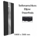 Spiegel Paneelheizkörper 1800x553 Doppellagig Anthrazit Ellipse Seitenanschluss