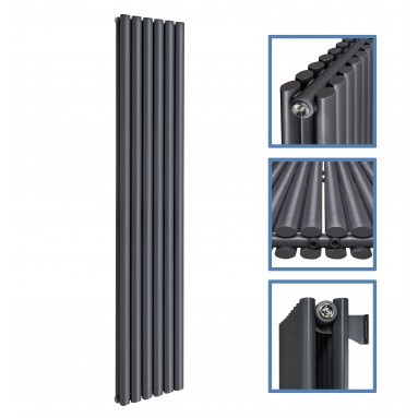 1600 x 400 mm Doppellagig Mittelanschluss Anthrazit Paneelheizkörper NEU Ellipse Design 1600 x 400 mm Doppellagig Mittelanschluss Anthrazit Paneelheizkörper NEU Ellipse Design