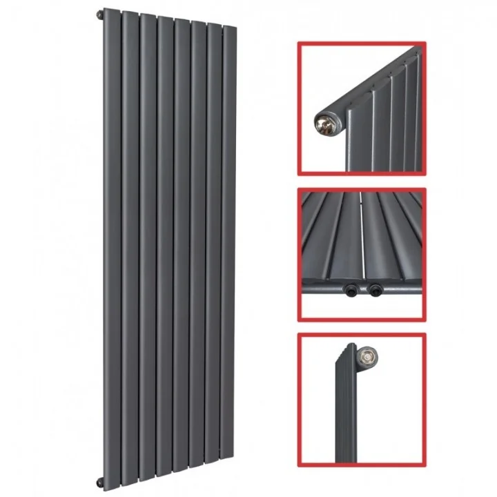 1600 x 604 mm Einlagig Mittelanschluss Flach Anthrazit 1600 x 604 mm Einlagig Mittelanschluss Flach Anthrazit