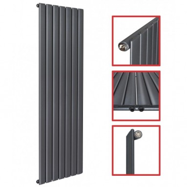 1800 X 528 Einlagig Mittelanschluss Flach Anthrazit