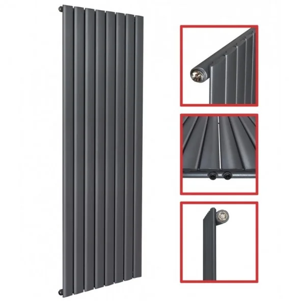 1800 x 604 mm Einlagig Mittelanschluss Flach Anthrazit 1800 x 604 mm Einlagig Mittelanschluss Flach Anthrazit