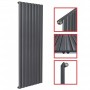 1800 x 604 mm Einlagig Seitenanschluss Flach Anthrazit 1800 x 604 mm Einlagig Seitenanschluss Flach Anthrazit
