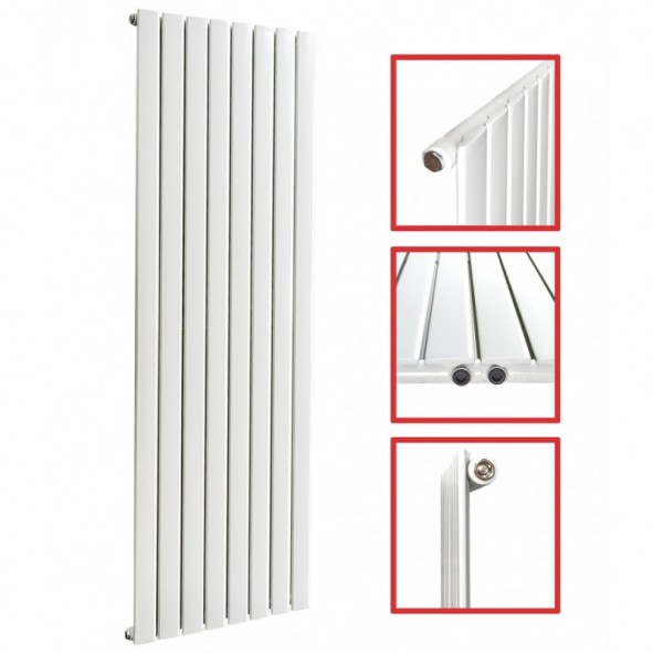 1600 x 604 mm Einlagig Mittelanschluss Flach Weiss