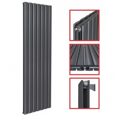 1800x526 FLACH Doppellagig Anthrazit Mittelanschluss Paneelheizkörper