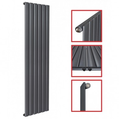 1800x450 FLACH Einlagig Anthrazit Mittelanschluss Paneelheizkörper