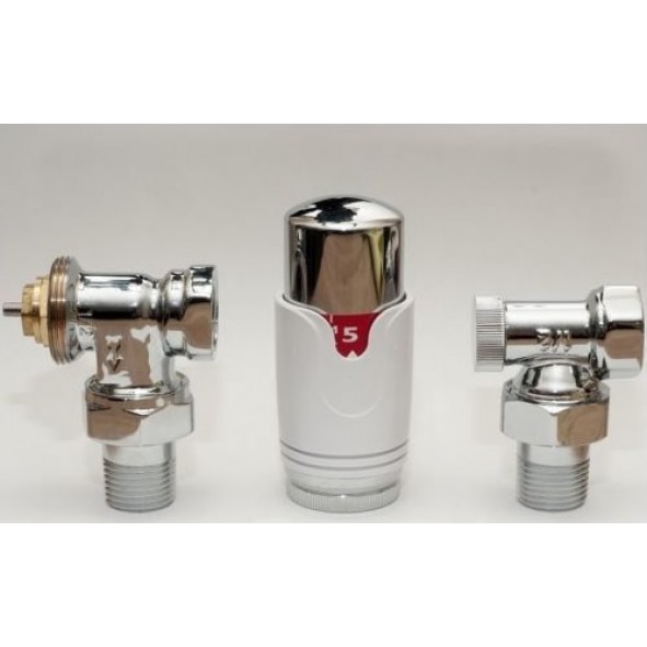 Anschlussset Thermostatventil Heizkörper Eck Ventilset Zulauf Rücklauf 1/2 Chrom Anschlussset Thermostatventil Heizkörper Eck Ventilset Zulauf Rücklauf 1/2 Chrom