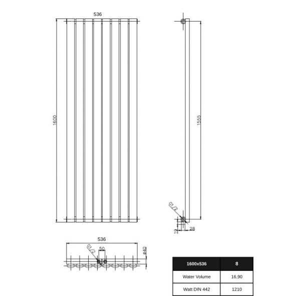 1600 x 536 mm Einlagig Mittelanschluss Anthrazit (RAL 7016) Paneelheizkörper NEU Ellipse Design 1600 x 536 mm Einlagig Mittelanschluss Anthrazit (RAL 7016) Paneelheizkörper NEU Ellipse Design
