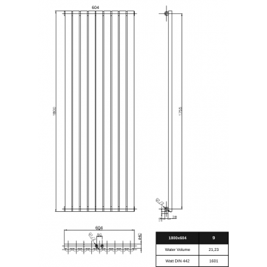 1800 x 604 mm Einlagig Mittelanschluss Paneelheizkörper NEU Ellipse Design 1800 x 604 mm Einlagig Mittelanschluss Paneelheizkörper NEU Ellipse Design