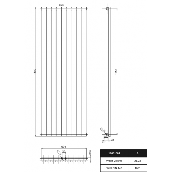1800 x 604 mm Einlagig Mittelanschluss Paneelheizkörper NEU Ellipse Design 1800 x 604 mm Einlagig Mittelanschluss Paneelheizkörper NEU Ellipse Design