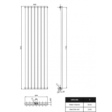 1800 x 468 mm Einlagig Mittelanschluss Anthrazit Paneelheizkörper NEU Ellipse Design 1800 x 468 mm Einlagig Mittelanschluss Anthrazit Paneelheizkörper NEU Ellipse Design