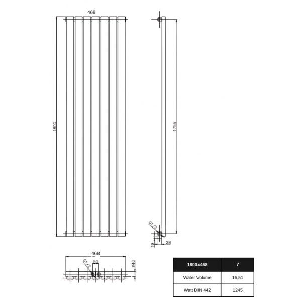 1800 x 468 mm Doppellagig Mittelanschluss Anthrazit (RAL 7016) Paneelheizkörper NEU Ellipse Design 1800 x 468 mm Doppellagig Mittelanschluss Anthrazit (RAL 7016) Paneelheizkörper NEU Ellipse Design
