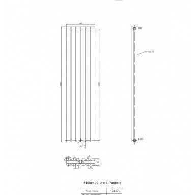 1600 x 400 mm Doppellagig Mittelanschluss Anthrazit Paneelheizkörper NEU Ellipse Design 1600 x 400 mm Doppellagig Mittelanschluss Anthrazit Paneelheizkörper NEU Ellipse Design