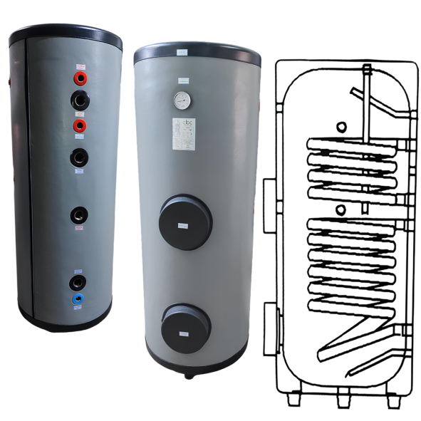 Trinkwasserspeicher Warmwasserspeicher Solarspeicher Brauchwasserspeicher 2 Wärmetauscher 200L Trinkwasserspeicher Warmwasserspeicher Solarspeicher Brauchwasserspeicher 2 Wärmetauscher 200L