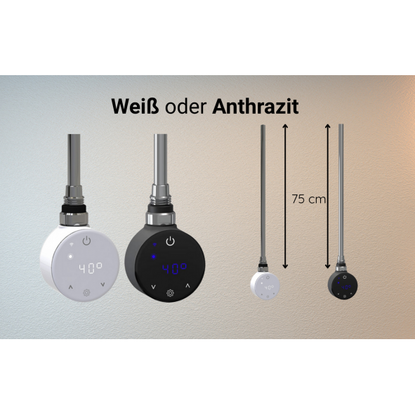 Heizpatrone für heizkörper mit App Steuerung  elektrischer Heizstab für Handtuchheizkörper 300W-1200W weiß