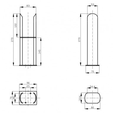Stand Füße Set für Doppellagig  Ellipse Heizkörper Weiß Stand Füße Set für Doppellagig  Ellipse Heizkörper Weiß