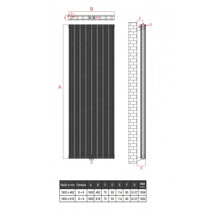 1800x462 Alu Doppellagig Paneelheizkörper Flach Aluminium Horizontal Wandheizkörper Weiß 1800x462 Alu Doppellagig Paneelheizkörper Flach Aluminium Horizontal Wandheizkörper Weiß