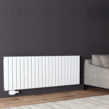 600x1694 Alu Doppellagig Paneelheizkörper Flach Aluminium Horizontal Wandheizkörper Weiß