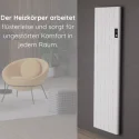 Flach Alu Vertikal Wand Elektroheizung mit Thermostat Effizient WLAN-fähig Konvektor Weiß Flach Alu Vertikal Wand Elektroheizung mit Thermostat Effizient WLAN-fähig Konvektor Weiß
